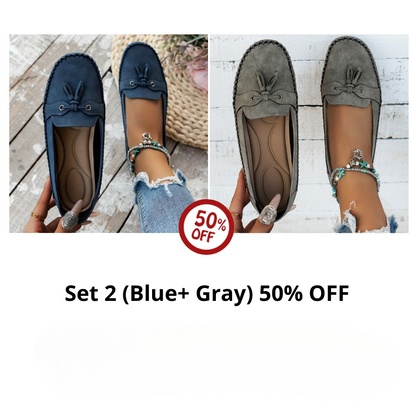 🔥Last Day 50% OFF🔥 Solid Color Flat Shoes, Lightweight, Anti-Slip, Breathable, Orthopedic, Casual, Plain Toe For Women