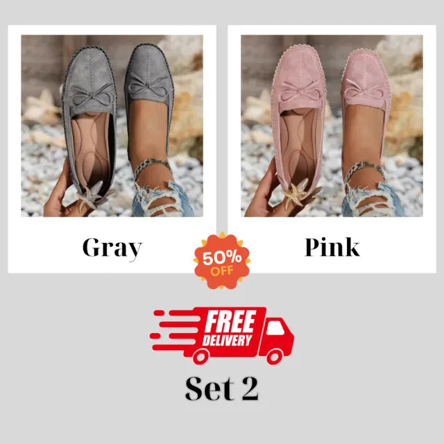 💥LAST DAY SALE 60% OFF🔥 Women's Orthopedic Leather Flats – Lightweight, Breathable