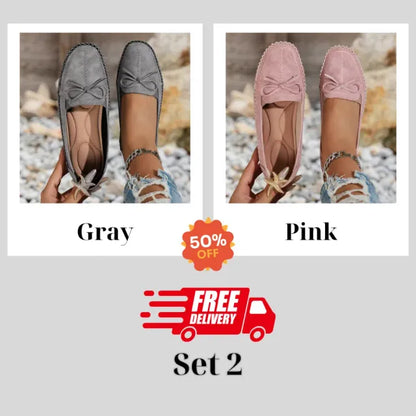 💥LAST DAY SALE 60% OFF🔥 Women's Orthopedic Leather Flats – Lightweight, Breathable