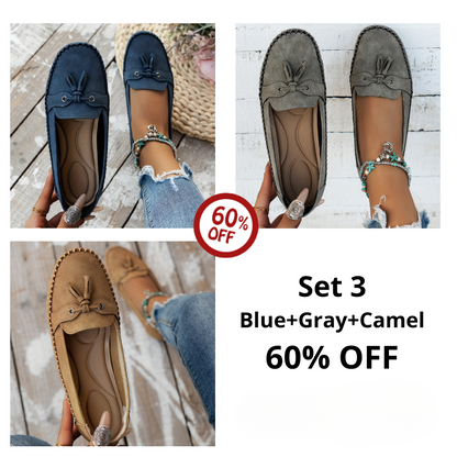 🔥Last Day 50% OFF🔥 Solid Color Flat Shoes, Lightweight, Anti-Slip, Breathable, Orthopedic, Casual, Plain Toe For Women