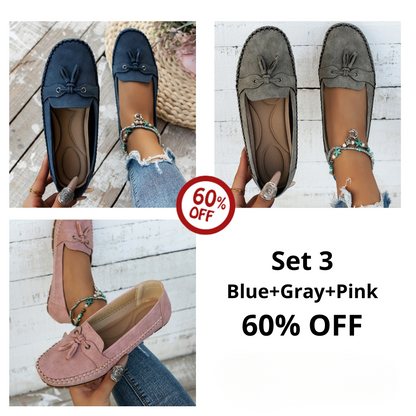 🔥Last Day 50% OFF🔥 Solid Color Flat Shoes, Lightweight, Anti-Slip, Breathable, Orthopedic, Casual, Plain Toe For Women