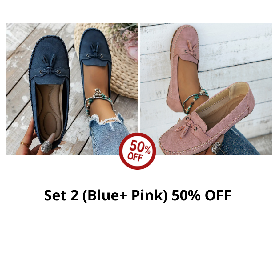 🔥Last Day 50% OFF🔥 Solid Color Flat Shoes, Lightweight, Anti-Slip, Breathable, Orthopedic, Casual, Plain Toe For Women