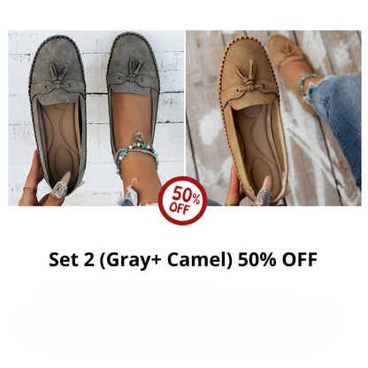 🔥Last Day 50% OFF🔥 Solid Color Flat Shoes, Lightweight, Anti-Slip, Breathable, Orthopedic, Casual, Plain Toe For Women