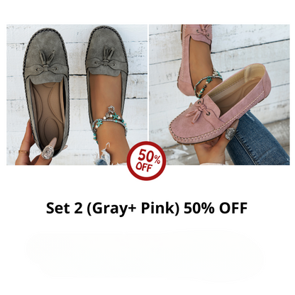 🔥Last Day 50% OFF🔥 Solid Color Flat Shoes, Lightweight, Anti-Slip, Breathable, Orthopedic, Casual, Plain Toe For Women