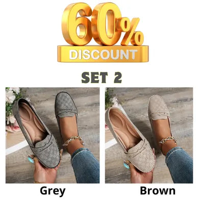 🔥 LAST DAY 60% OFF - Women's Plus-size Stitched Smiley Loafers