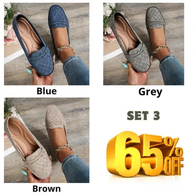 🔥 LAST DAY 60% OFF - Women's Plus-size Stitched Smiley Loafers