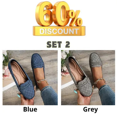 🔥 LAST DAY 60% OFF - Women's Plus-size Stitched Smiley Loafers