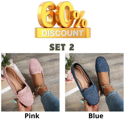 🔥 LAST DAY 60% OFF - Women's Plus-size Stitched Smiley Loafers