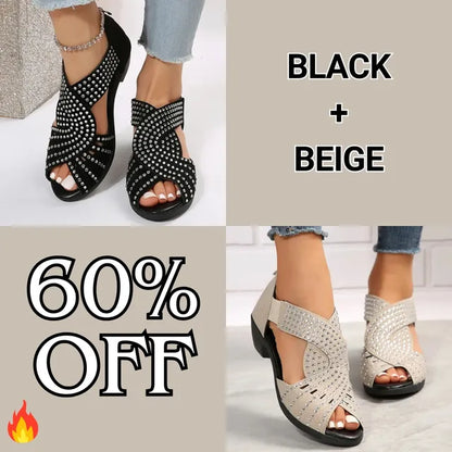 🔥Last Day Promotion 70% OFF🔥GlowStep™ Orthopedic Low Heel Cut-Out Sandals