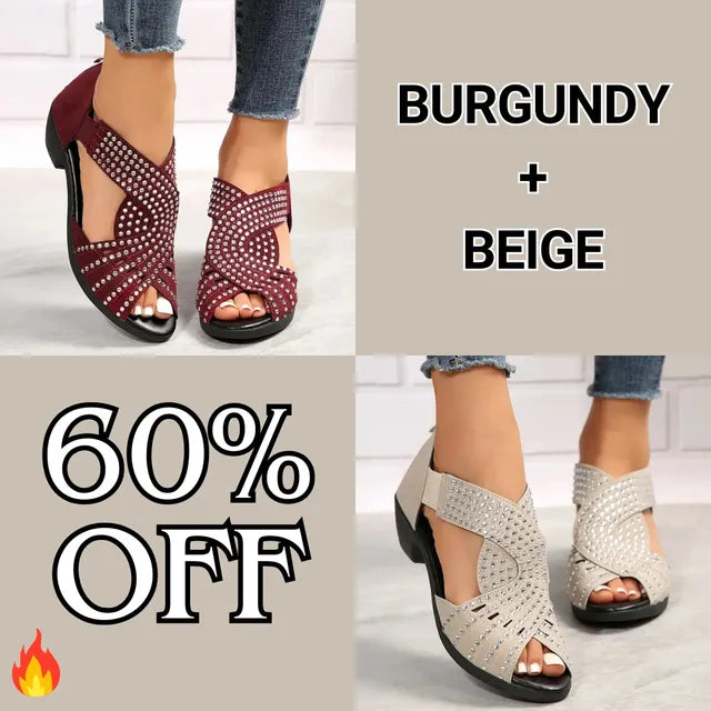 🔥Last Day Promotion 70% OFF🔥GlowStep™ Orthopedic Low Heel Cut-Out Sandals